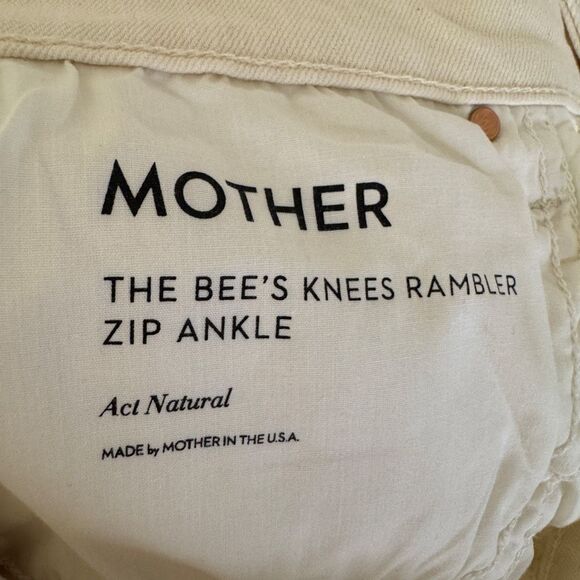 NWT Mother Superior Bee's Knees Rambler Zip Ankle Jeans Womens 31 Act Natural - Picture 10 of 16